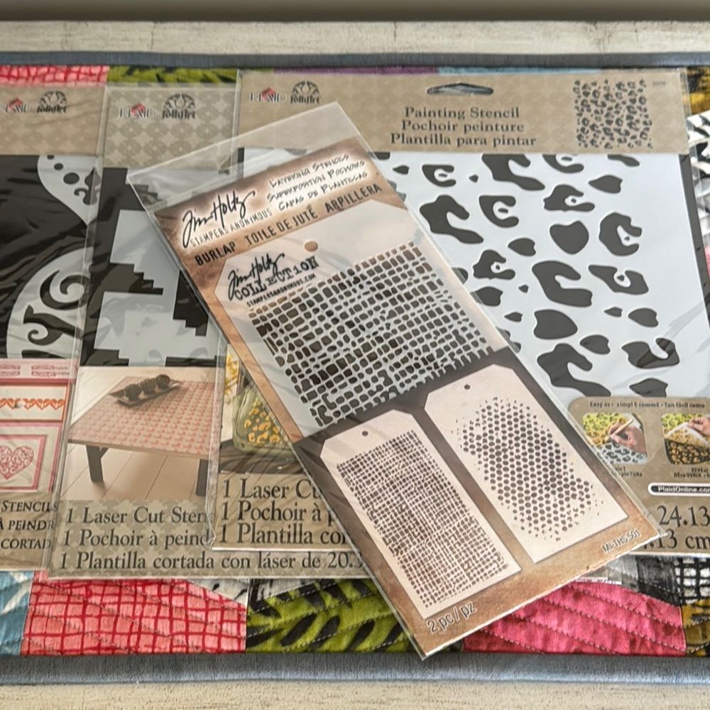 Craft Stencil Set with Animal Prints and Patterns NWT - Picture 10 of 10